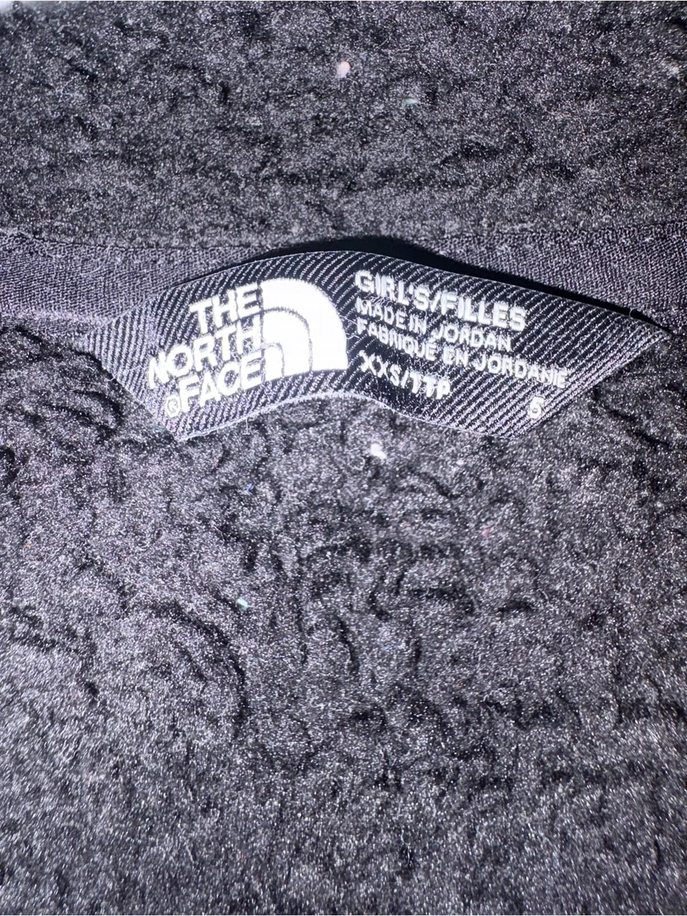 The North Face Kids Black Sherpa One-Piece Zip Hoodie and hat